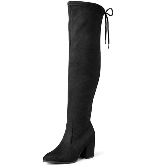 Thigh High Boots Over The Knee Stretch Block Heel - Picture 1 of 6